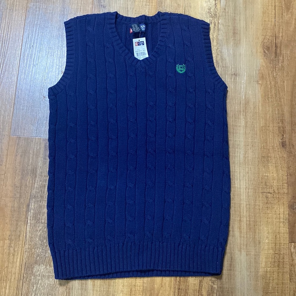 Chaps youth dark blue v neck sweater vest size XL (20)